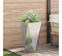 vidaXL Fioriera Argento 40 x 40 x 75 cm Acciaio zincato, Scatola di Piantagione in Acciaio, Resistente, Rettangolare per Giardino e Terrazza, Decorazione Esterno