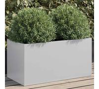 Fioriera Argento 62x30x29 cm in Acciaio Zincato, Raised Garden Planter Box for Balcony Patio Outdoor Decor, Sturdy Steel Structure with Anti-Corrosion Coating, DIY Flower Pot for Plants and Flowers