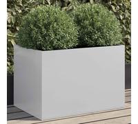 Fioriera Argento 62x40x39 cm in Acciaio Zincato - da Esterno Resistente alla Corrosione per Giardino, Balcone, Patio - Fioriera Rialzata in Acciaio Zincato con Struttura Robusta e Design Decorativo