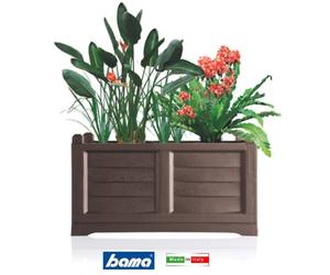 FIORIERA ARREDO CM.80X42,5X42h CACAO VASO RETTANGOLARE RESINA GIARDINO