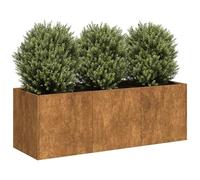 Fioriera Arrugginita 120x40x40 cm in Acciaio Corten (8,6KG)