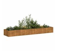 Fioriera Arrugginita 360x80x40 cm in Acciaio Corten, Rustic Outdoor Flower Box for Garden Balcony Patio, Weatherproof Steel Planter with Open Bottom, Large Raised Bed for Plants Herbs Flowers