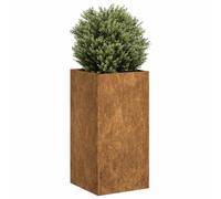 Fioriera Arrugginita 40x40x80 cm in Acciaio Corten - Rustic Outdoor Flower Pot for Garden Balcony Patio Weatherproof Steel Planter Box with Open Bottom - Deep Raised Bed for Plants Herbs Flowers
