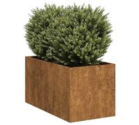 Fioriera Arrugginita 40x80x40 cm in Acciaio Corten - Rustic Flower Box for Garden, Balcony Patio Weatherproof Steel Planter with Open Bottom Durable Raised Bed for Plants, Herbs & Flowers