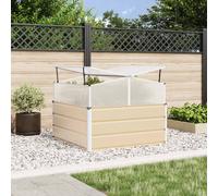 vidaXL Fioriera Avorio 100 x 100 x 77 cm Acciaio zincato, Ispirazione per Giardini e terrazze, Stile Industriale, Materiali Resistenti per spazi Esterni Duraturi e paesaggi Bellissimi