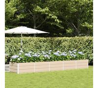 vidaXL Fioriera Avorio 400 x 80 x 45 cm Acciaio, Design per Giardini e terrazze, Moderno, duraturo, soluzioni ecocompatibili, migliora Il Soggiorno all'aperto con spazi Funzionali, Idee Creative