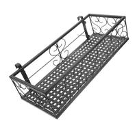 Fioriera Balcone Sospesa in Ferro Nero, Robusta e Facile da Installare | Struttura Rettangolare ad Alta Portata, per Casa e Bar, con Ganci Inclusi