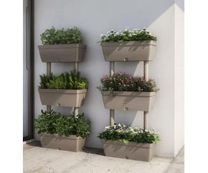 FIORIERA Balconetta Verticale Kit 3 Vasi ORTO Componibile 50x17x100 Cm FIORI