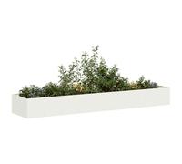 Fioriera Bianca 360x80x40 cm in Acciaio - Large Raised Garden Planter Box for Outdoor Plants, Flowers, Vegetables Cold Rolled Steel, Open Bottom Design, Durable Stable - for Garden, Balcony, Patio