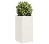 vidaXL Fioriera Bianca 40x40x80 cm in Acciaio Laminato a Freddo