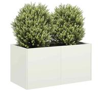 Fioriera Bianca 80x40x40 cm in Acciaio Laminato a Freddo, Elegant Raised Garden Planter for Outdoor Spaces, Durable Cold Rolled Steel, Large Planting Box for Flowers Herbs Balcony Patio Decor