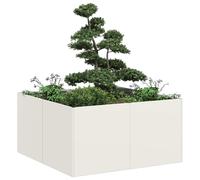 vidaXL Fioriera Bianca 80x80x40 cm in Acciaio Laminato a Freddo