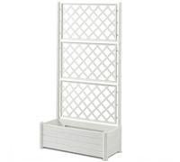 Fioriera bianca con vaso cm 100x43 e Spalliera Grigliata separe' H195 graticola