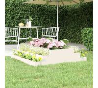 Fioriera Bianca in Legno Massello di Pino 110x110x27 cm - Fioriera da Giardino con Design a Scala, Struttura Robusta per Piante e Fiori, Ideale per Balcone Terrazzo Cortile, Colore Bianco Naturale