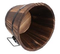 Fioriera Botte Per La Decorazione Del Giardino Barile Pentola Corteccia Legno