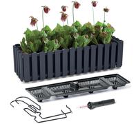 Fioriera cassetta da balcone vaso da fiori fioriera 58 cm + indicatore...