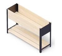 Fioriera rettangolare alta (118x36x72 cm) Modern Box High UPYARD Natural e Nero 0529