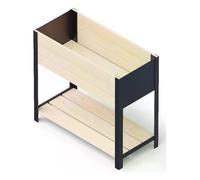 Fioriera rettangolare alta (78x36x72 cm) Modern Box High UPYARD Natural e Nero 0437