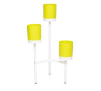 Fioriera con 3 Porta Vasi 51,5x48x91 cm in Polipropilene e Legno Lime