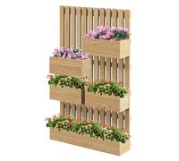 Fioriera con Grigliato e Fori di Drenaggio 60x16x100 cm in Legno di Abete