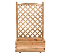 Giardini del Re Fioriera legno rettangolare con spalliera e grigliato per esterno in Pino Impregnato cm 40X80X180H