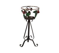 FIORIERA CON ROSE DIAM. 25CM H. 60CM IN FERRO BATTUTO NERO