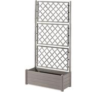 Fioriera con vaso largo cm 100 grigia Spalliera Grigliata alta cm 195 separe' e graticola rampicante modulabile e componibile per Esterni Giardini Terrazze separatore ambienti locali commerciali
