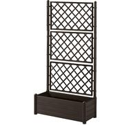 Fioriera con vaso largo cm 100 moka Spalliera Grigliata alta cm 195 separe' e graticola rampicante modulabile e componibile per Esterni Giardini Terrazze separatore ambienti locali commerciali