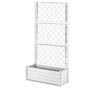 Fioriera con vaso largo cm 100 Spalliera Grigliata alta cm 195 separe' bianco graticola rampicante modulabile e componibile per Esterni Giardini Terrazze separatore ambienti locali commerciali