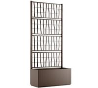 Fioriera con vaso rettangolare o quadrato alta cm175 tortora rampicante modulabili per piante e fiori da esterni giardini terrazze separatore ambienti (fioriera rettangolare 80cm)