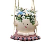 Fioriera con viso girevole, vaso di fiori girevole, vaso di oscillante, vaso decorativo carino per viso sorridente oscillante, per giardino, cortile, interni