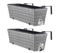 Fioriera da balcone grigia 23,6x7,9x7,5 pollici - Set di 2
