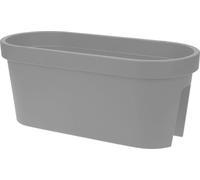 Fioriera da balcone ovale 60 cm - grigio - Vaso per piante in plastica da appendere - Vaso da fiori da giardino - Vaso da fiori da appendere