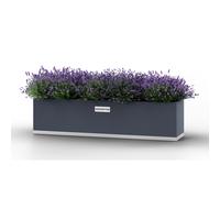 Fioriera da balcone rettangolare Dimensioni 120 x20x h20 cm 8,5 kg - 4,8 lt in acciaio Zincato inalterabile nel tempo colore grigio