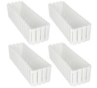 KOTARBAU® 4 pz Fioriera da Esterno - Vaso Fiori - Plastica - 58 x 18 x 16 cm - Bianco - Fioriera da Balcone - Vaso Rettangolare da Esterno - Vasi per Piante