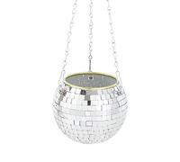 Fioriera da Discoteca, 20 cm Fioriera a Sfera da Discoteca, Specchio Hanging Flower Pot con Catena, Vasi di Fiori Appesi per Piantare Piante di Vaniglia e Vite (Argentato)