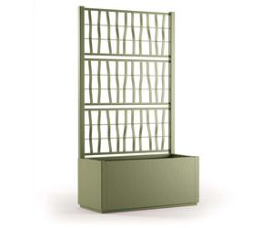 Fioriera da esterno c/grigliato Ethica in plastica verde oliva H140x80x36 cm Verde - oliva