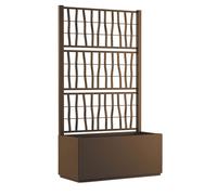 Fioriera da esterno con grigliato Stefanplast plastica caffè 80x36x140 cm