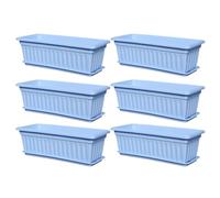 Fioriera da finestra, 6 pezzi, per esterni, con fori di drenaggio integrati, resistenti ai raggi UV, per giardinaggio, verdure, balcone, cortile, cucina