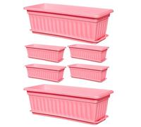 Fioriera da finestra, 6 pezzi, per esterni, resistente ai raggi UV, piante artificiali in vaso, fori di drenaggio integrati, vasi per giardinaggio, verdure, balcone, cortile, cucina