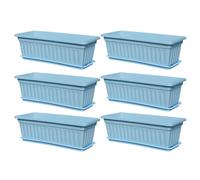 Fioriera da finestra, 6 pezzi, per esterni, resistente ai raggi UV, piante artificiali in vaso, fori di drenaggio integrati, vasi per giardinaggio, verdure, balcone, cortile, cucina