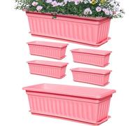 Fioriera da finestra, 6 pezzi, per piante da esterno, giardinaggio, fori di drenaggio integrati, resistente ai raggi UV, contenitore per cucina, balcone, verdure all'aperto