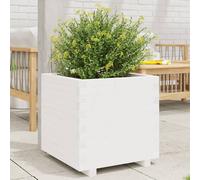 vidaXL Fioriera da Giardino Bianca 60x60x49,5cm Legno Massello di Pino, fioriera, fioriera da Patio, fioriera per Erbe, fioriera da Esterno, fioriera