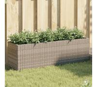 vidaXL Fioriera da Giardino con 3 Vasi Grigia 105x30x32 cm Polyrattan