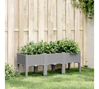 vidaXL Fioriera da Giardino con Gambe Grigio Chiaro 120x40x42 cm in PP