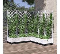 vidaXL Fioriera da Giardino con Graticcio Bianco 120x120x121,5 cm PP