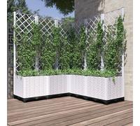 Fioriera da Giardino con Graticcio Bianco 120x120x136 cm PP
