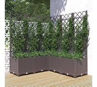 vidaXL Fioriera da Giardino con Graticcio Marrone 120x120x136 cm in PP