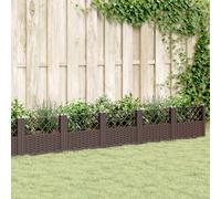 Fioriera da Giardino con Picchetti Marrone 363,5x43,5x43,5cm PP
