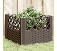 Fioriera da Giardino con Picchetti Marrone 43,5x43,5x43,5 cm PP